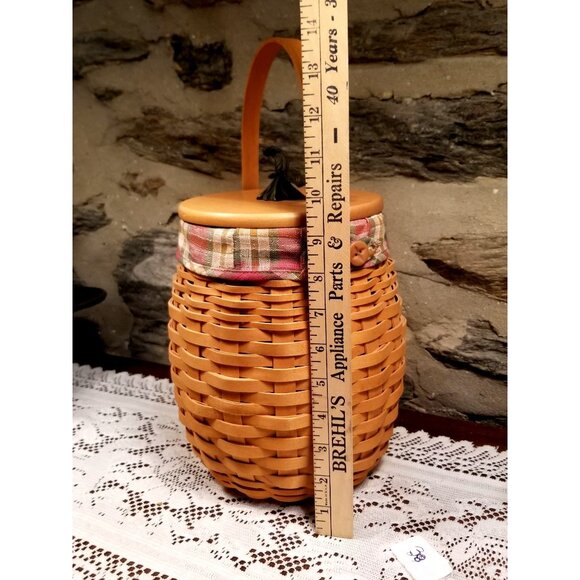 Longaberger 2000 October Fields Pumpkin Basket Liner Lid Centennial Collection - Picture 8 of 9